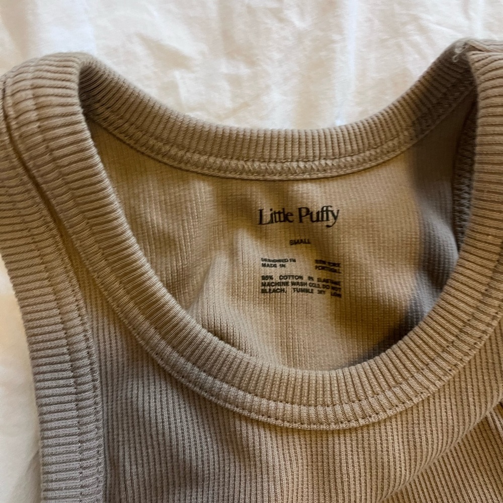 LITTLE PUFFY MICHELLE CHOI S Tan Ribbed Tank Top